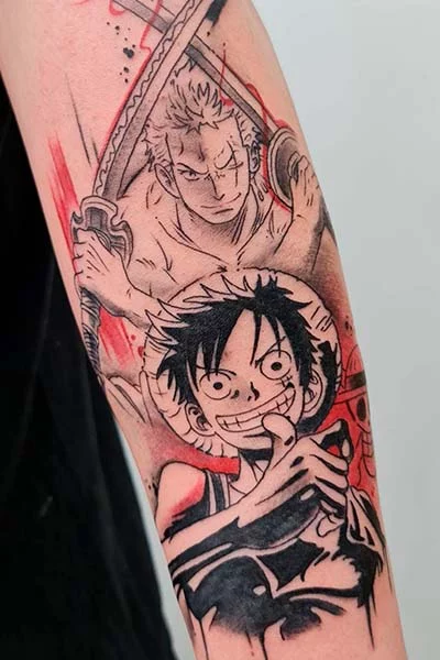 Tatuaje anime manga de Monkey D. Luffy